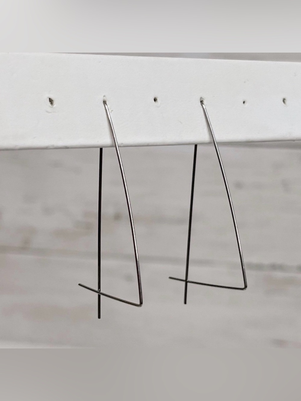 NEW Geometric Triangle Silver Earrings